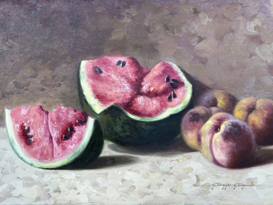 Quadro -Natura Morta- Giuseppe Gargiulo dipinto a olio su tela