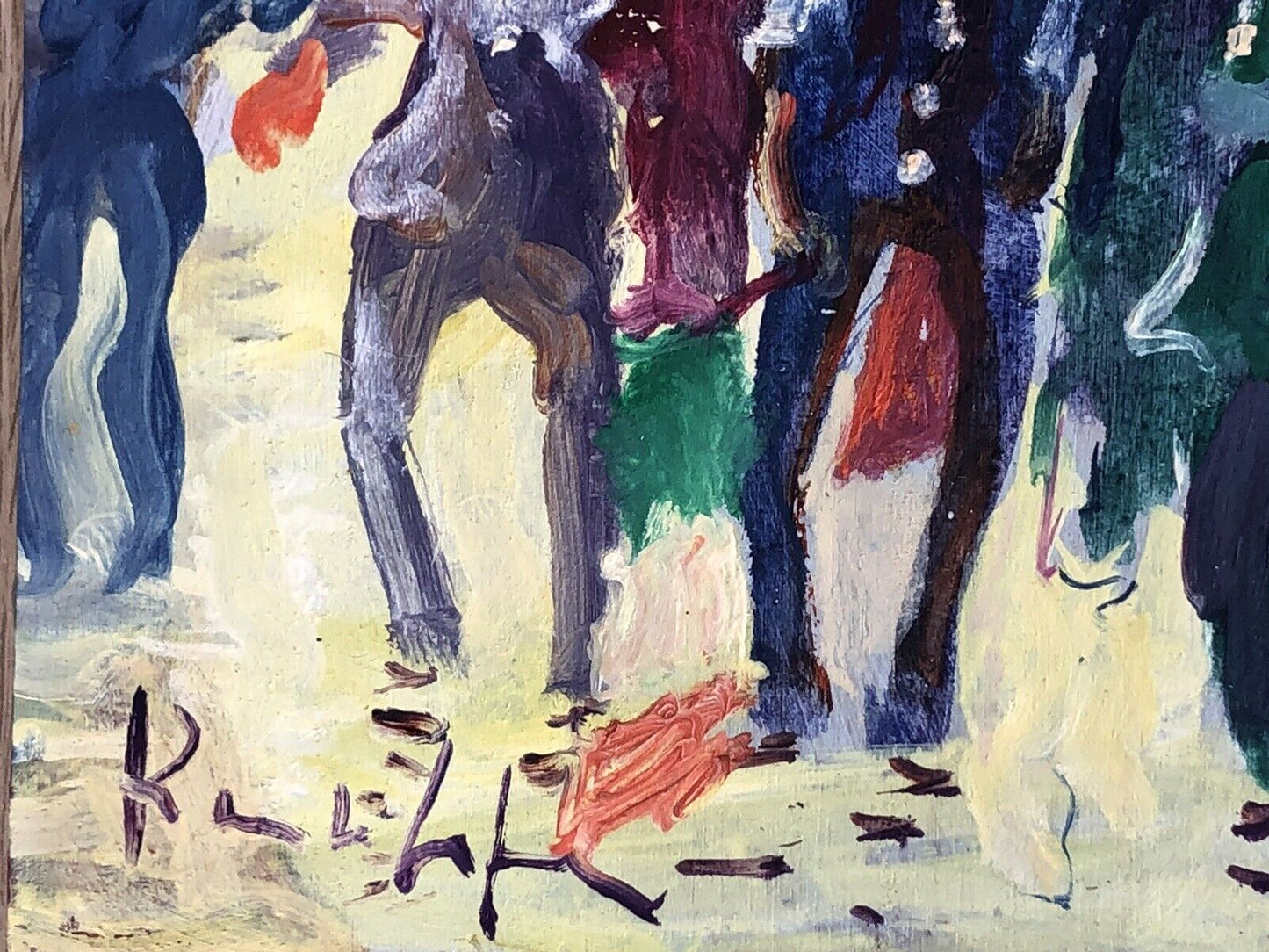 Quadro vintage -Figure- dipinto a olio su tavoletta