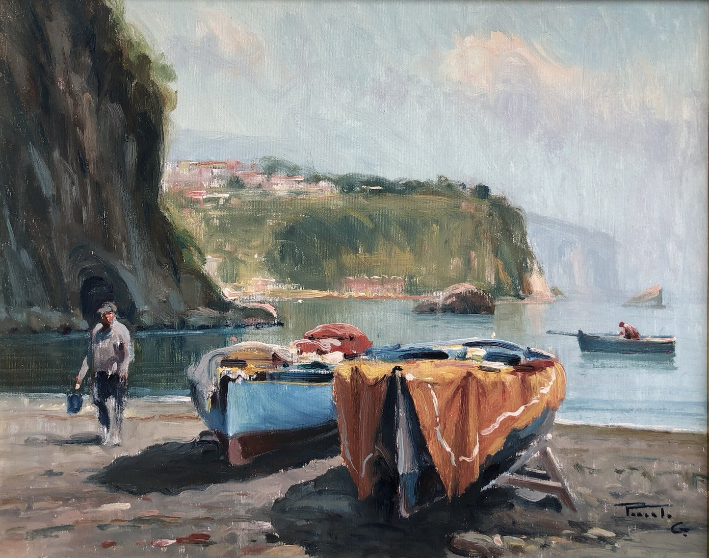Quadro -Barche A Riposo- dipinto a olio su tela