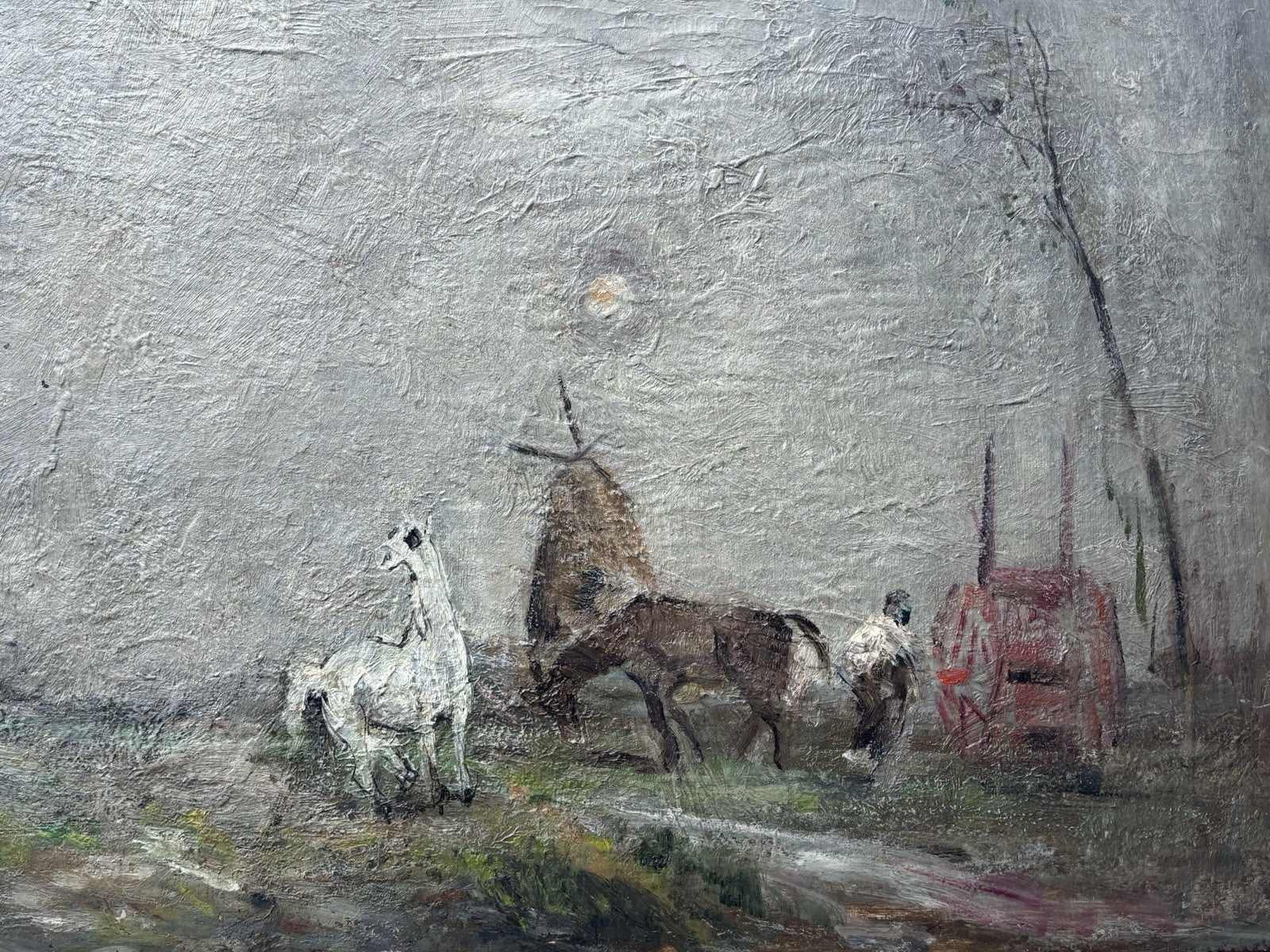 Quadro -Cavallino Bianco- Guido Casciaro dipinto a olio su tela