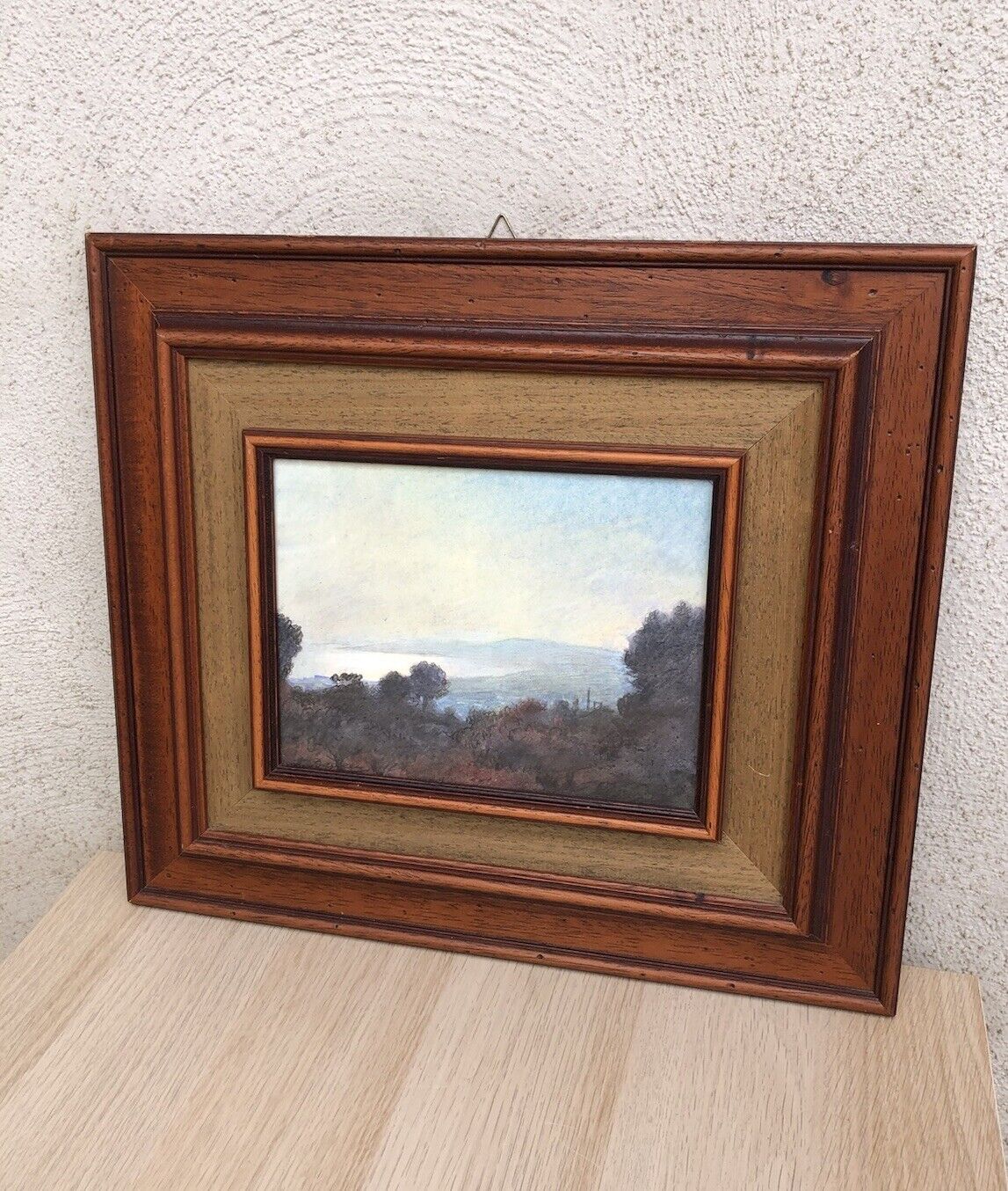 Quadro vintage -Veduta Panoramica- tecnica mista su carta