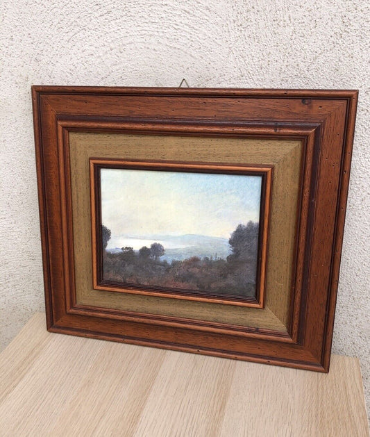 Quadro vintage -Veduta Panoramica- tecnica mista su carta