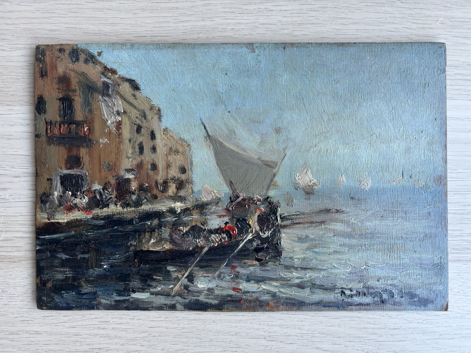 Quadro -Marina- Francesco Di Marino dipinto a olio su tavoletta
