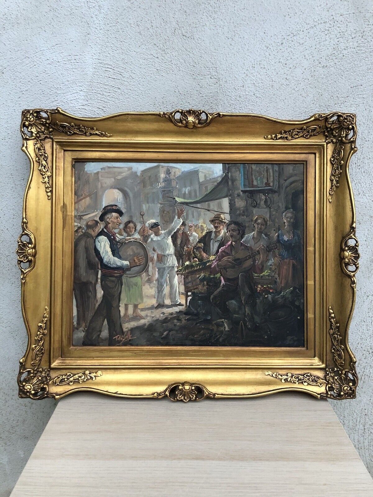 Quadro -Scena Allegorica Napoletana- dipinto a olio