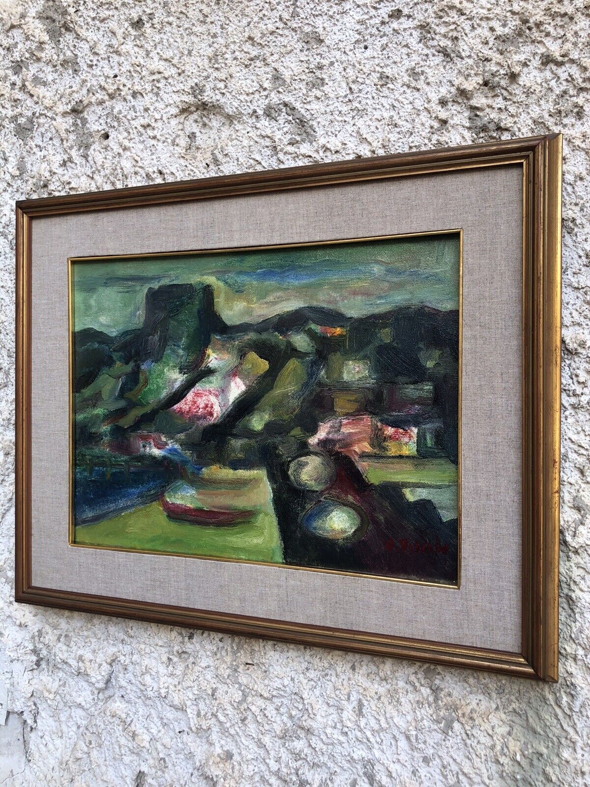 Quadro vintage -Marina- dipinto a olio su tela