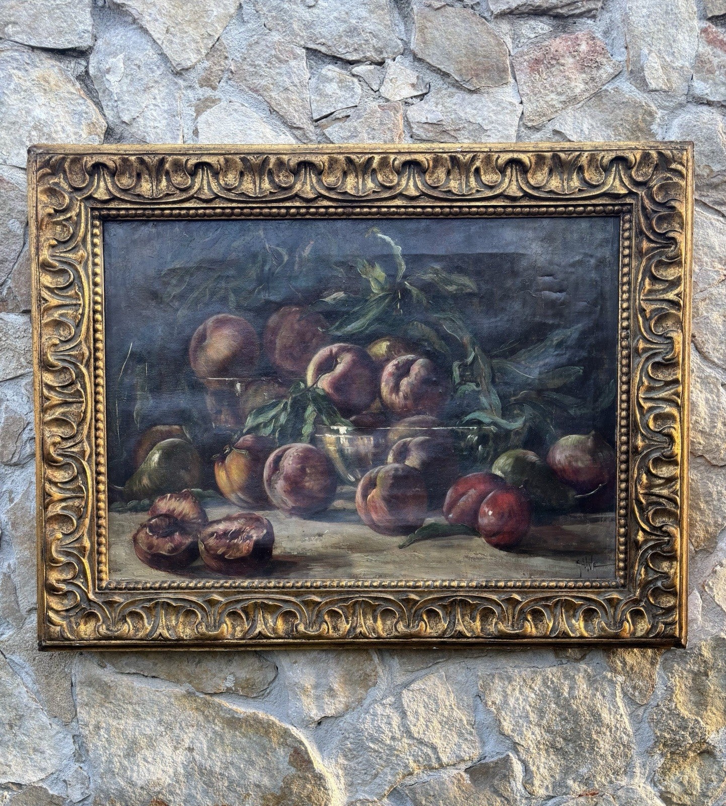 Quadro antico -Natura Morta- Giuseppe Uva dipinto a olio su tela