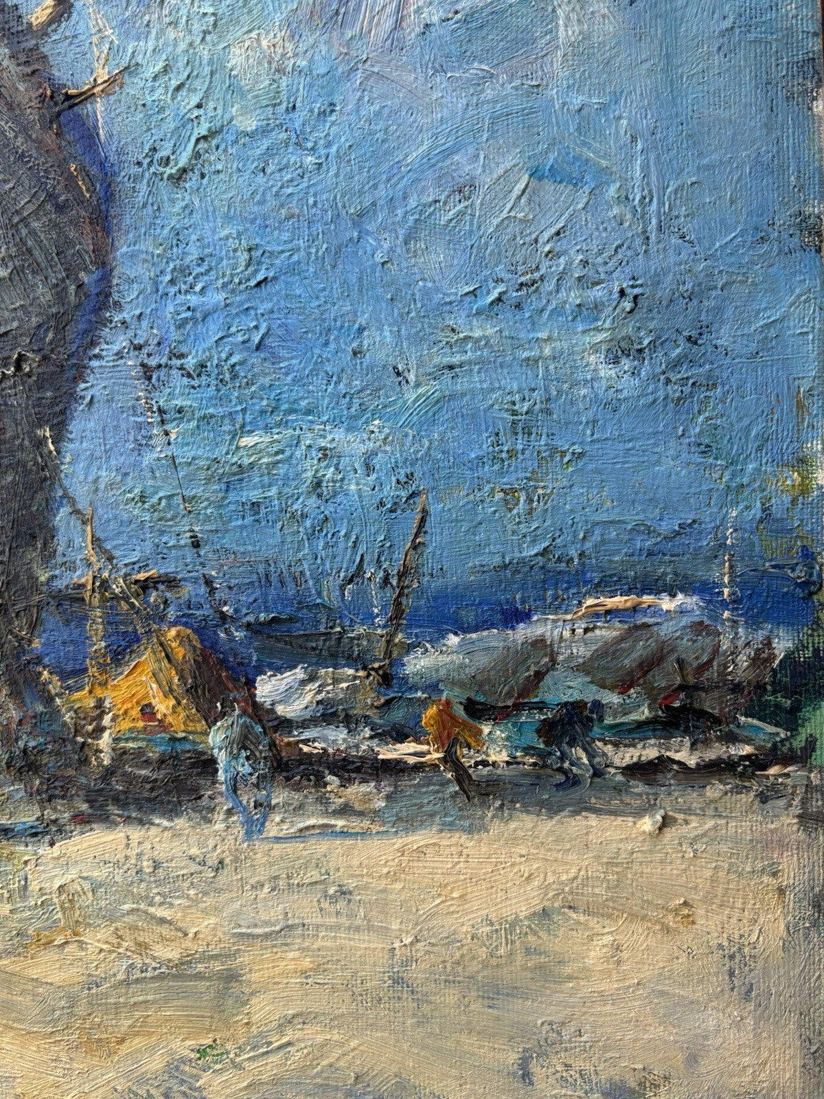 Quadro -Barche All’ormeggio- Rocco Carvelli- dipinto a olio su tela
