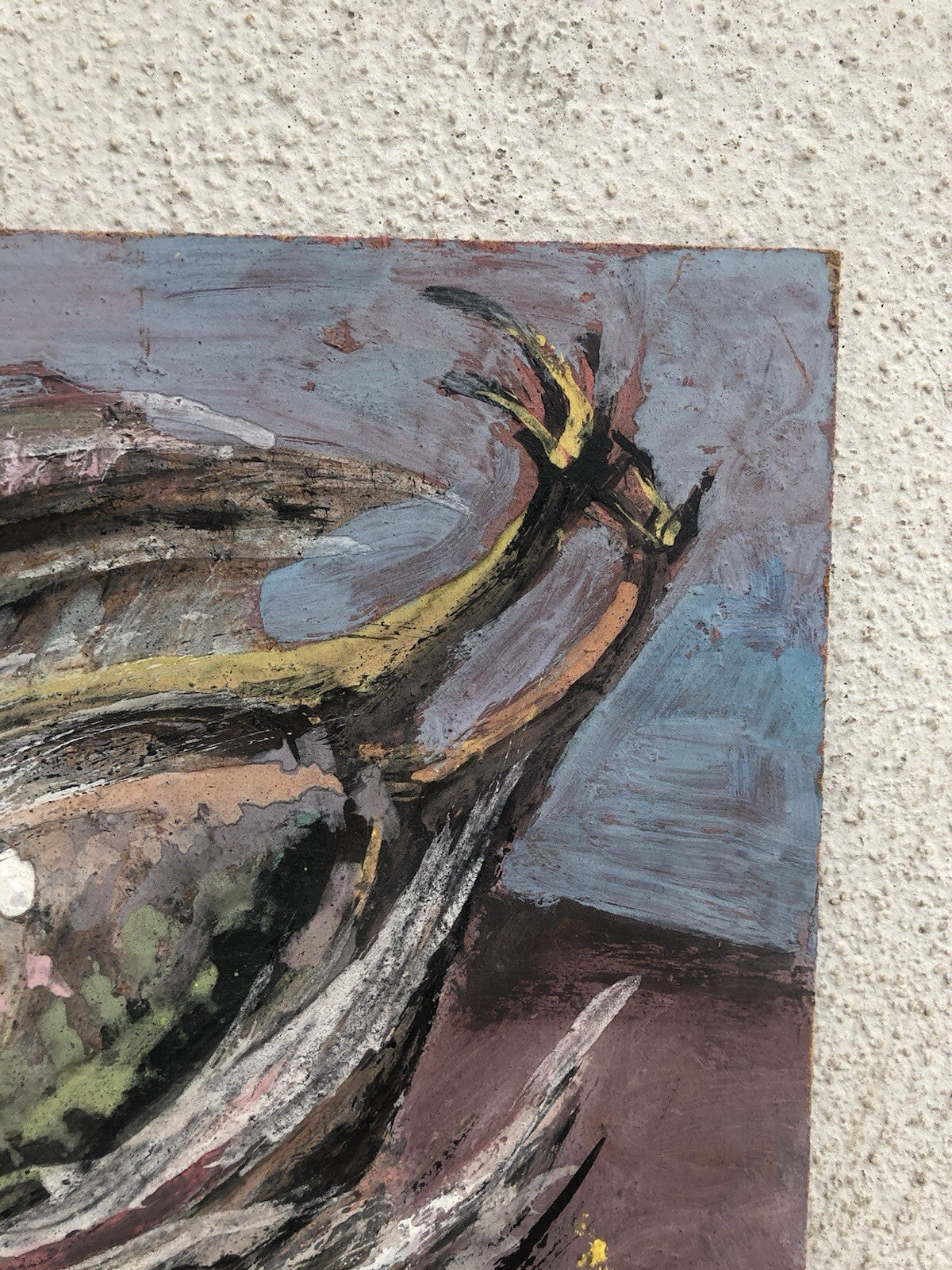 Quadro vintage -Natura Morta- dipinto a tecnica mista su masonite