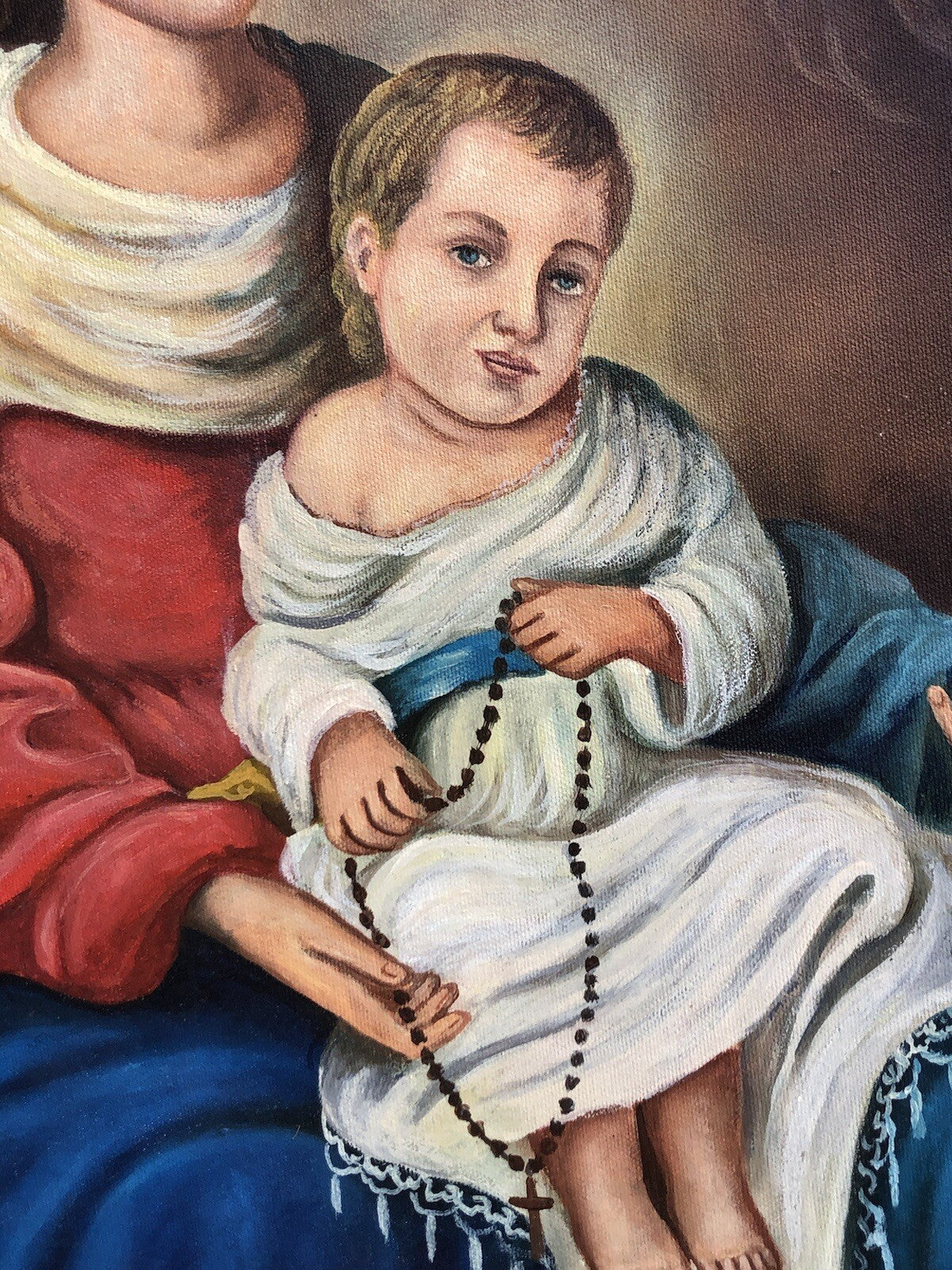 Quadro vintage -Madonna Del Rosario- dipinto a olio