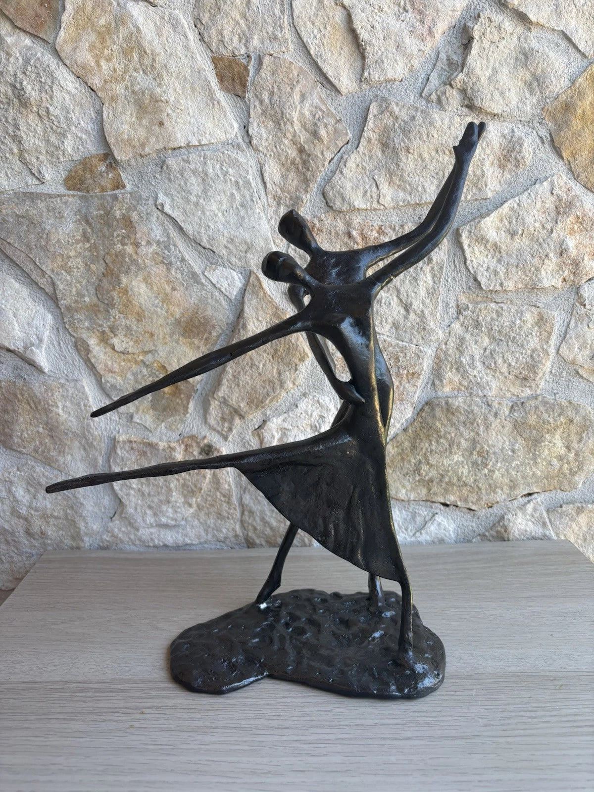 Scultura Vintage In Metallo -Ballerini-