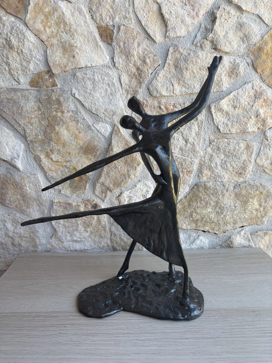 Scultura Vintage In Metallo -Ballerini-
