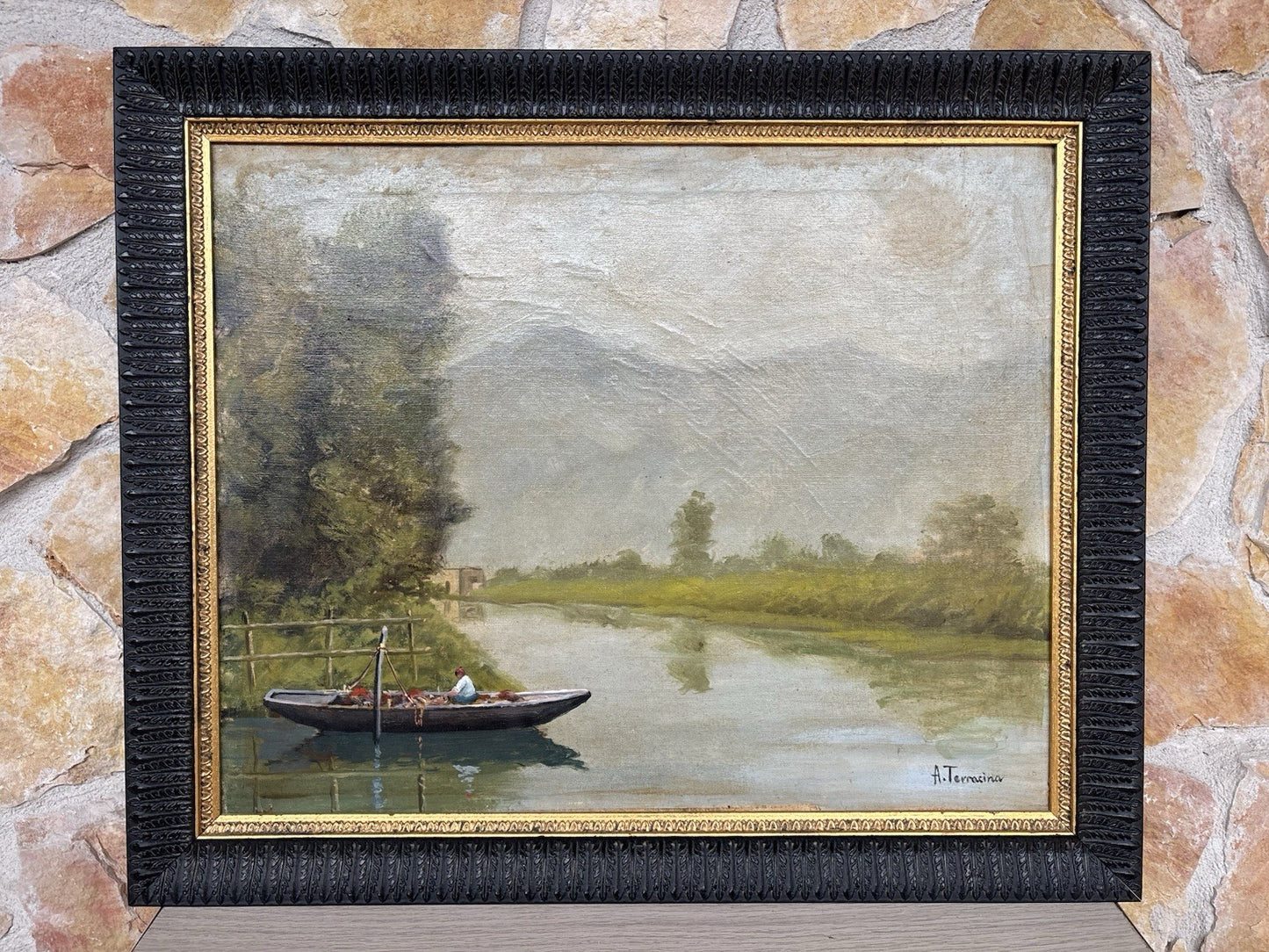 Quadro -Mattino Sul Lago- Arturo Bacio Terracina dipinto a olio