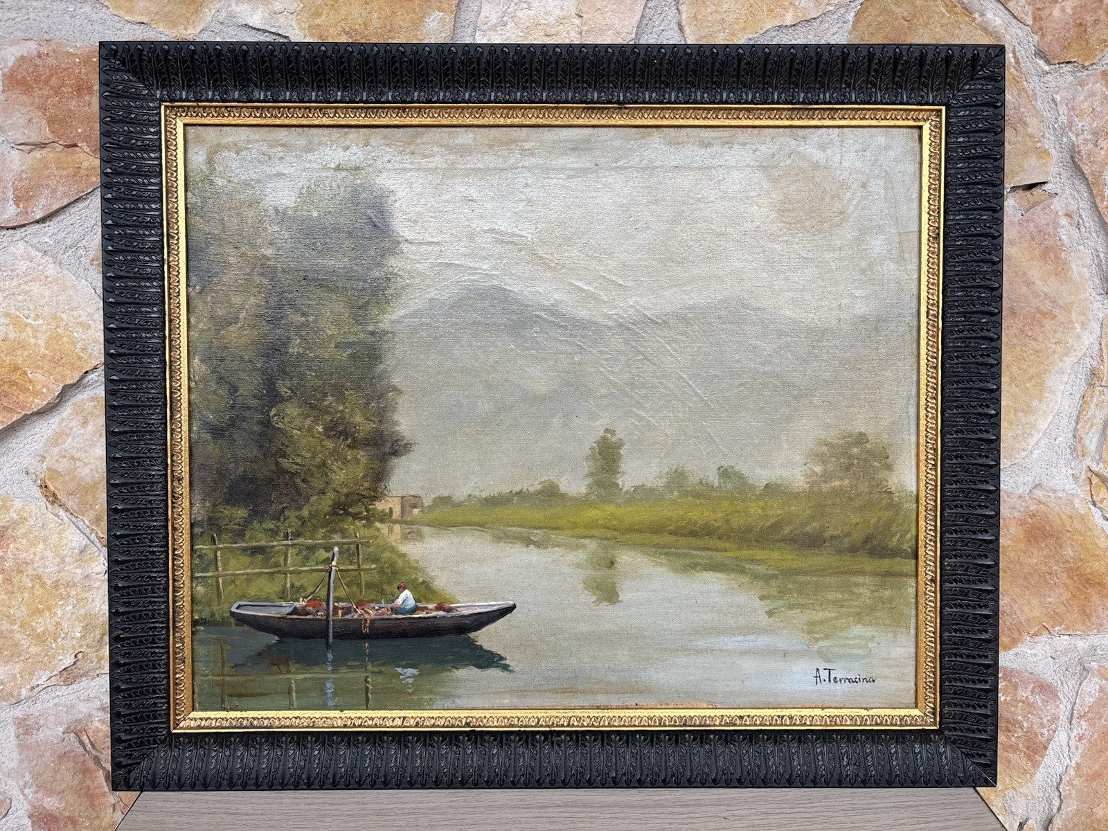 Quadro -Mattino Sul Lago- Arturo Bacio Terracina dipinto a olio