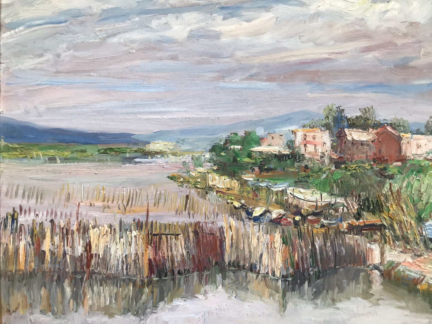 Quadro vintage -Lago Patria- dipinto a olio