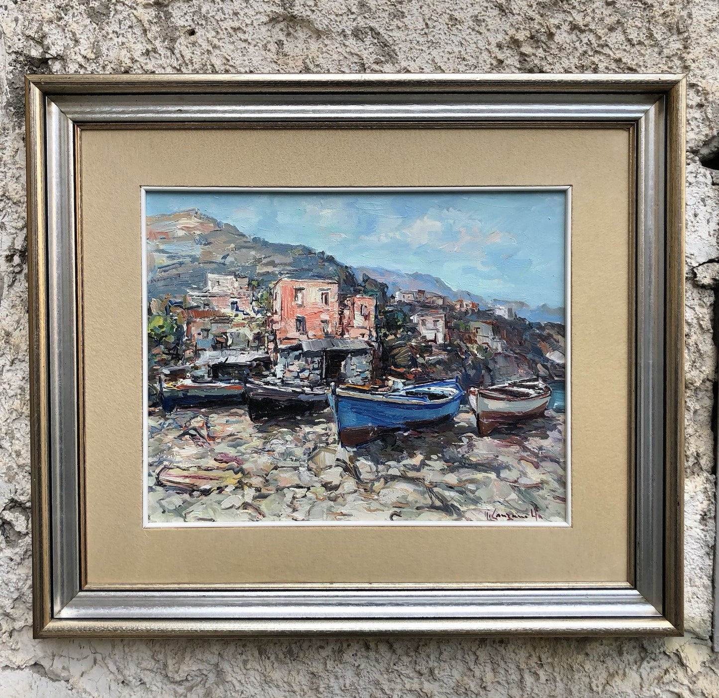 Quadro -Barche A Riposo- dipinto a olio su tela