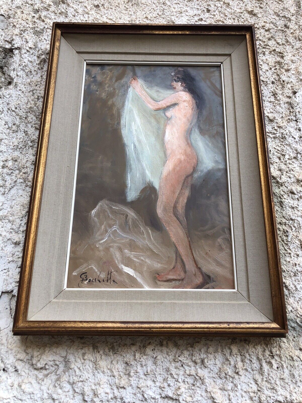 Quadro vintage -Nudo Artistico-dipinto a olio su tela