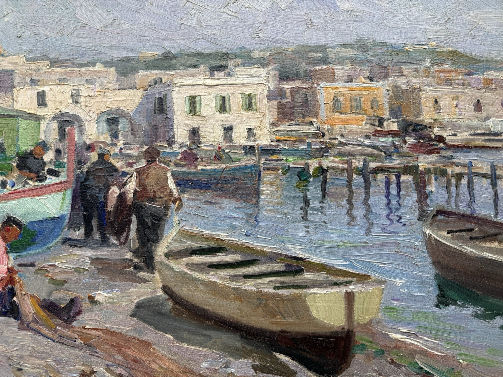 Quadro -Al Porto- Luigi Bertolingrande- dipinto a olio