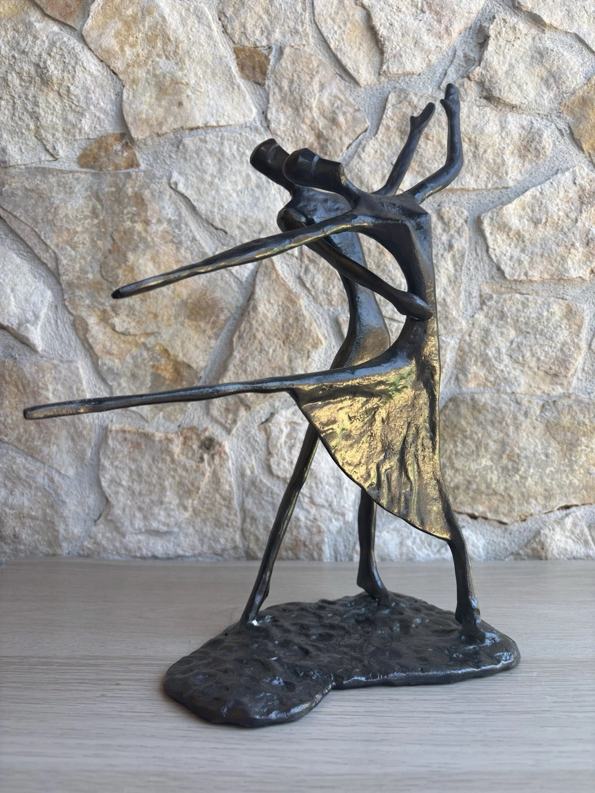 Scultura Vintage In Metallo -Ballerini-