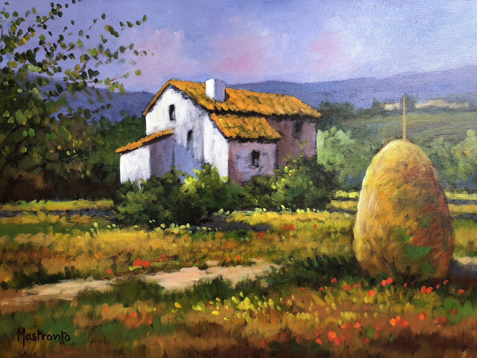 Quadro -Paesaggio- dipinto a olio su tela
