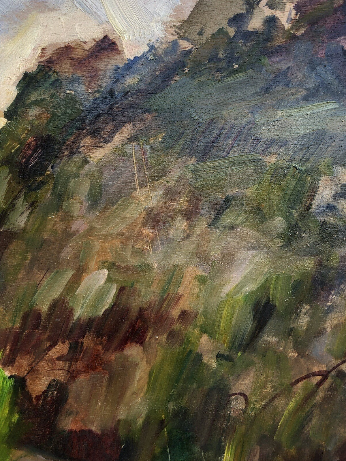Quadro vintage -Paesaggio- dipinto a olio su tavoletta