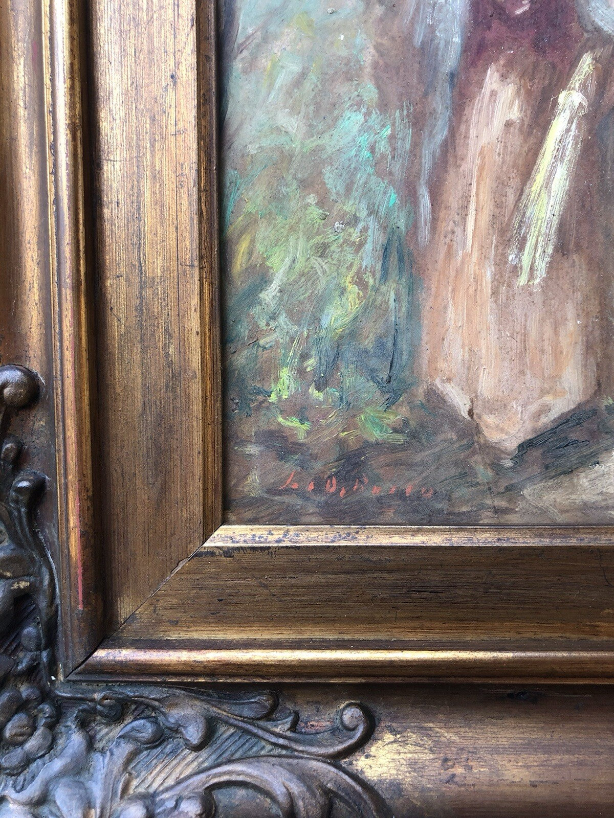Quadro vintage -Contadina- dipinto a olio