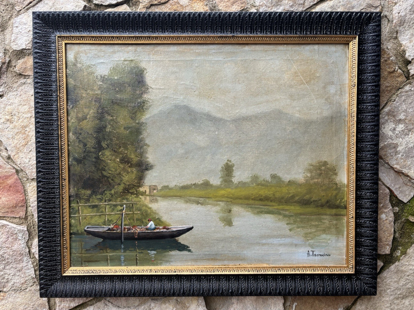 Quadro -Mattino Sul Lago- Arturo Bacio Terracina dipinto a olio