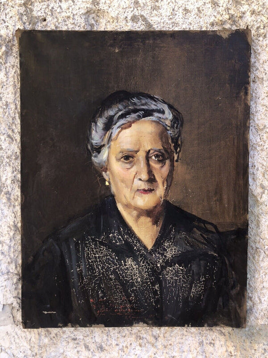 Quadro antico -Ritratto-dipinto a olio su tela
