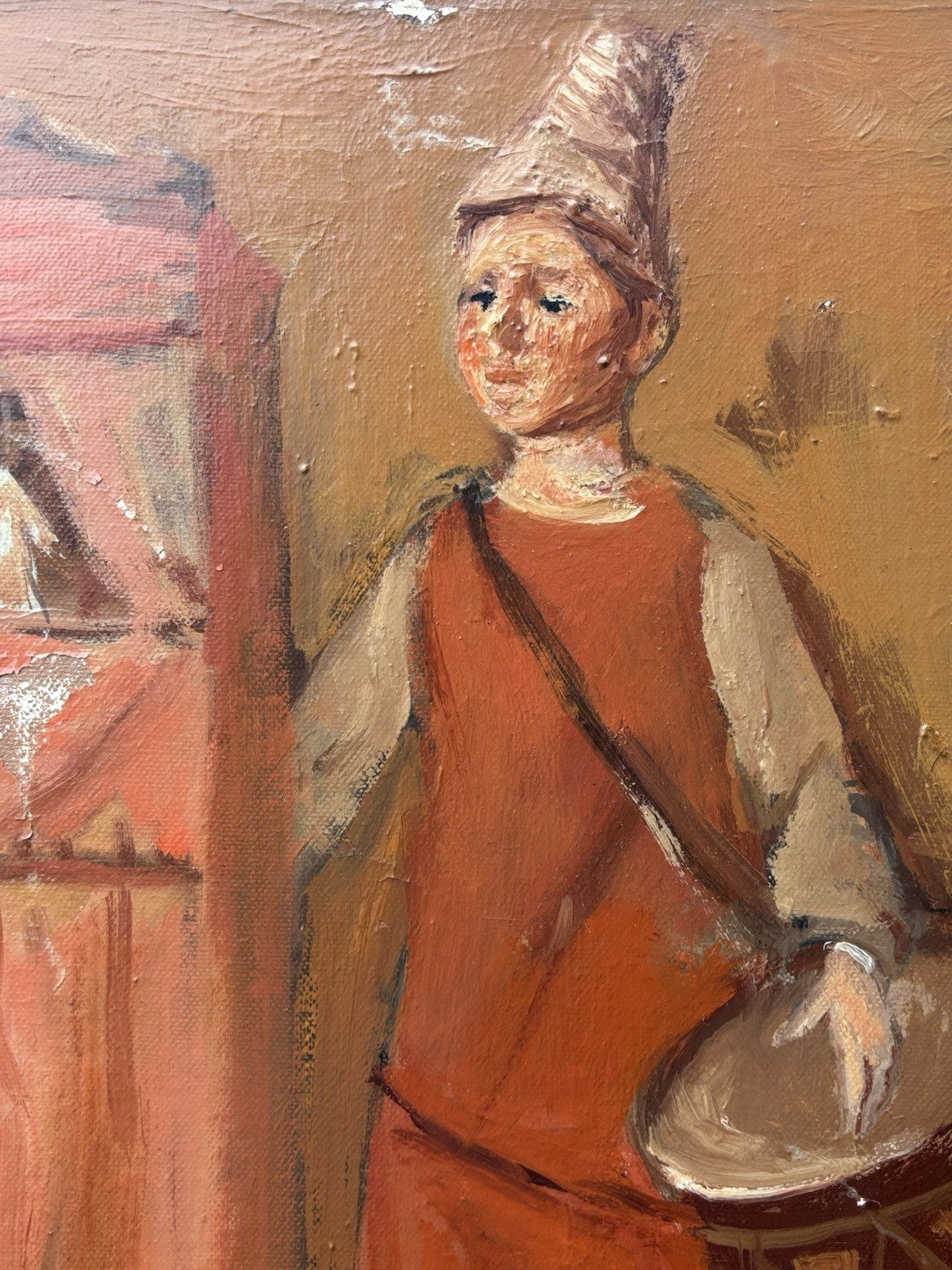 Quadro -Maschere Allegoriche- Augusto Orange De Rose dipinto a olio su tela