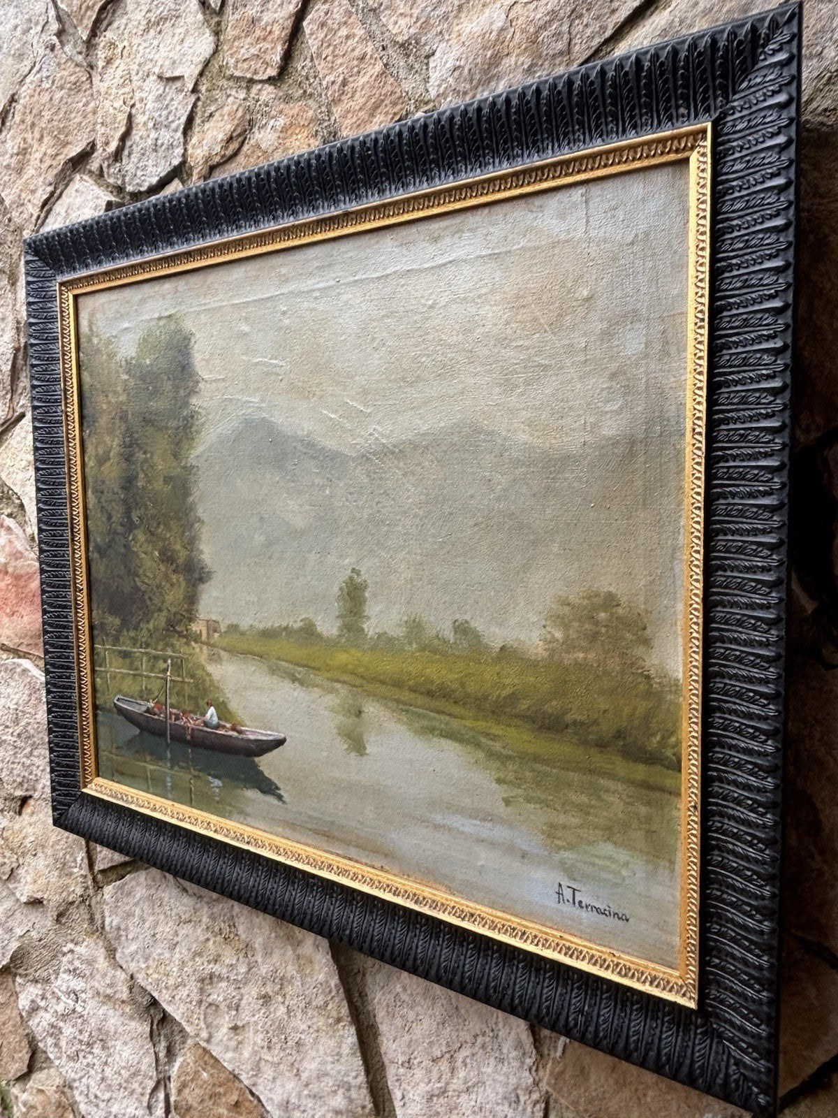 Quadro -Mattino Sul Lago- Arturo Bacio Terracina dipinto a olio