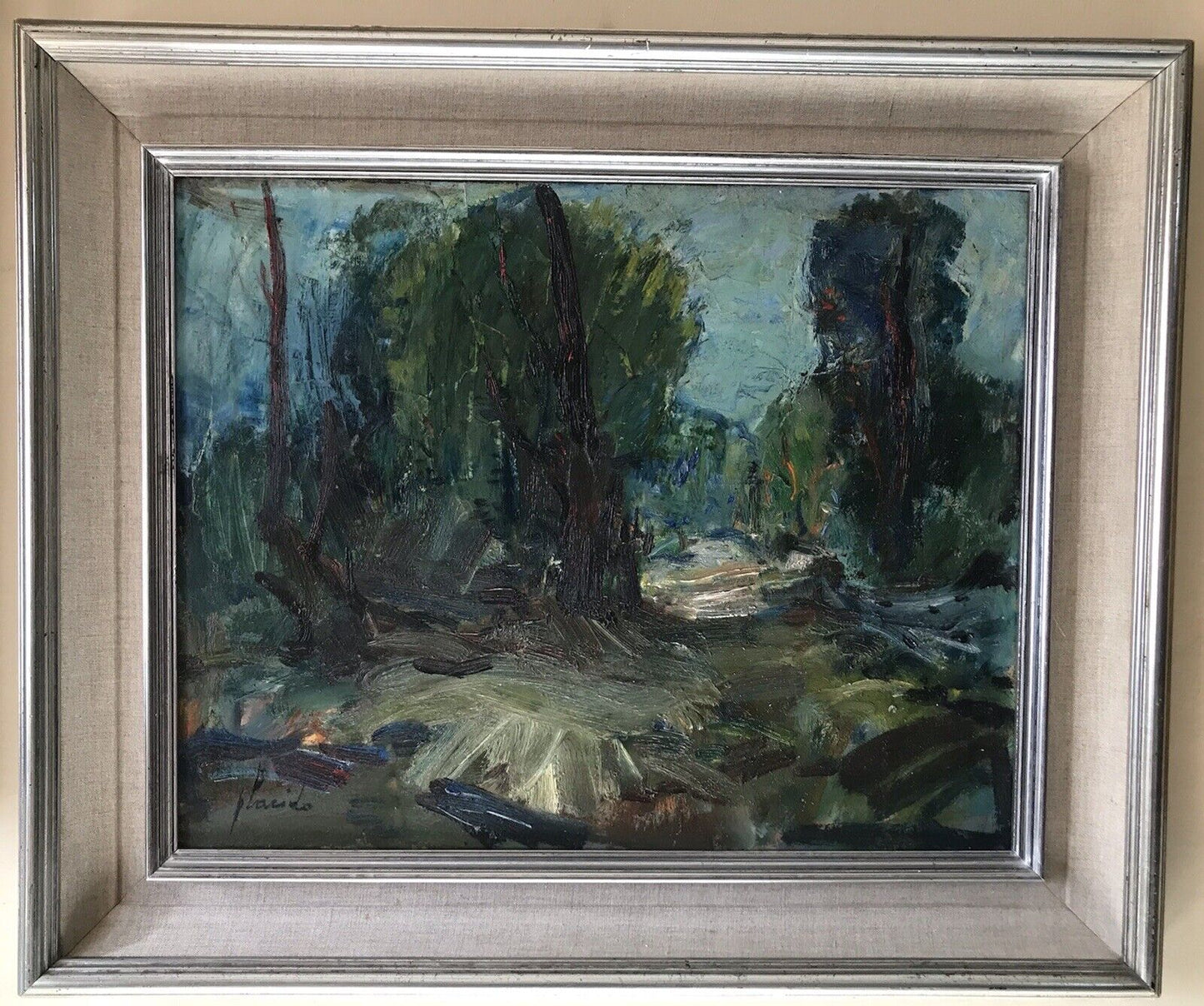 QUADRO ERRICO PLACIDO - PAESAGGIO-DIPINTO A OLIO SU TAVOLA
