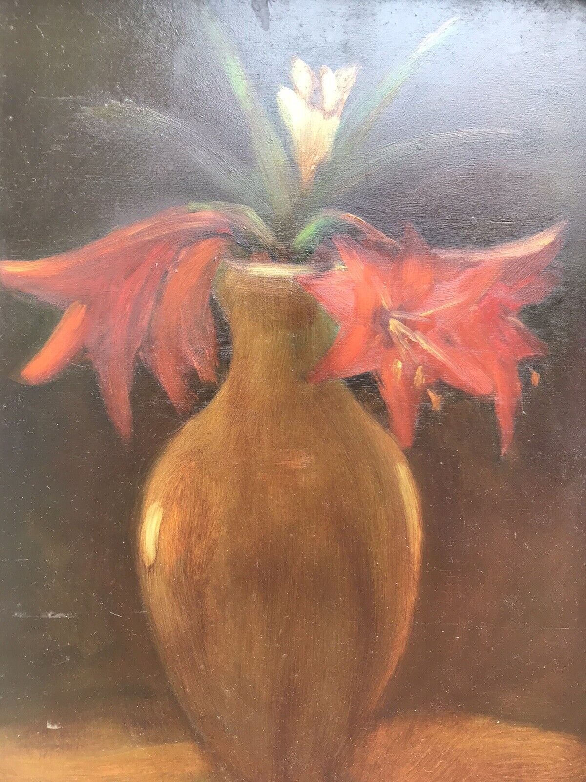 QUADRO VINTAGE-COMPOSIZIONE FLOREALE-DIPINTO A OLIO