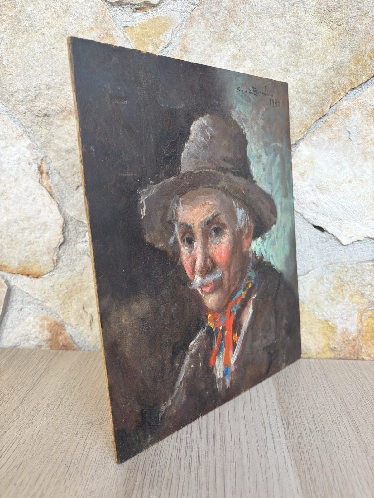 Quadro -Figura- dipinto a olio su tavoletta