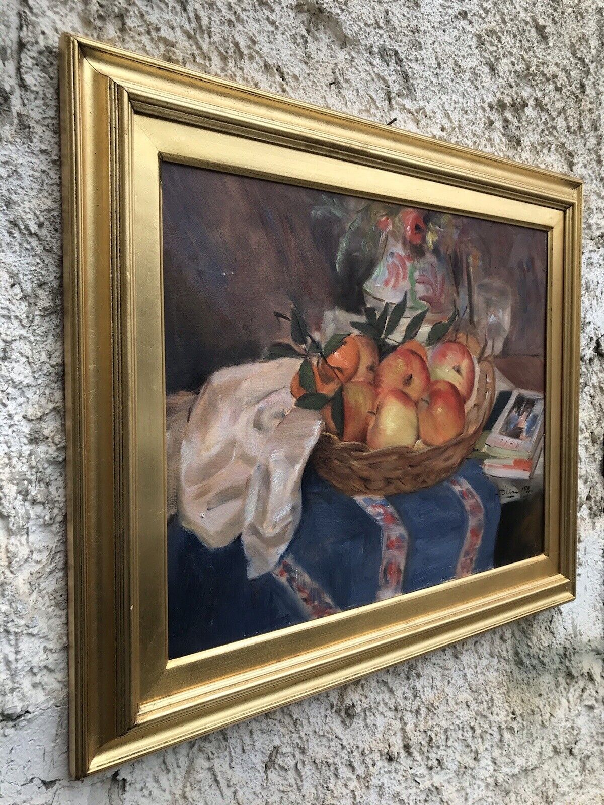 Quadro vintage -Natura Morta-dipinto a olio su tavoletta