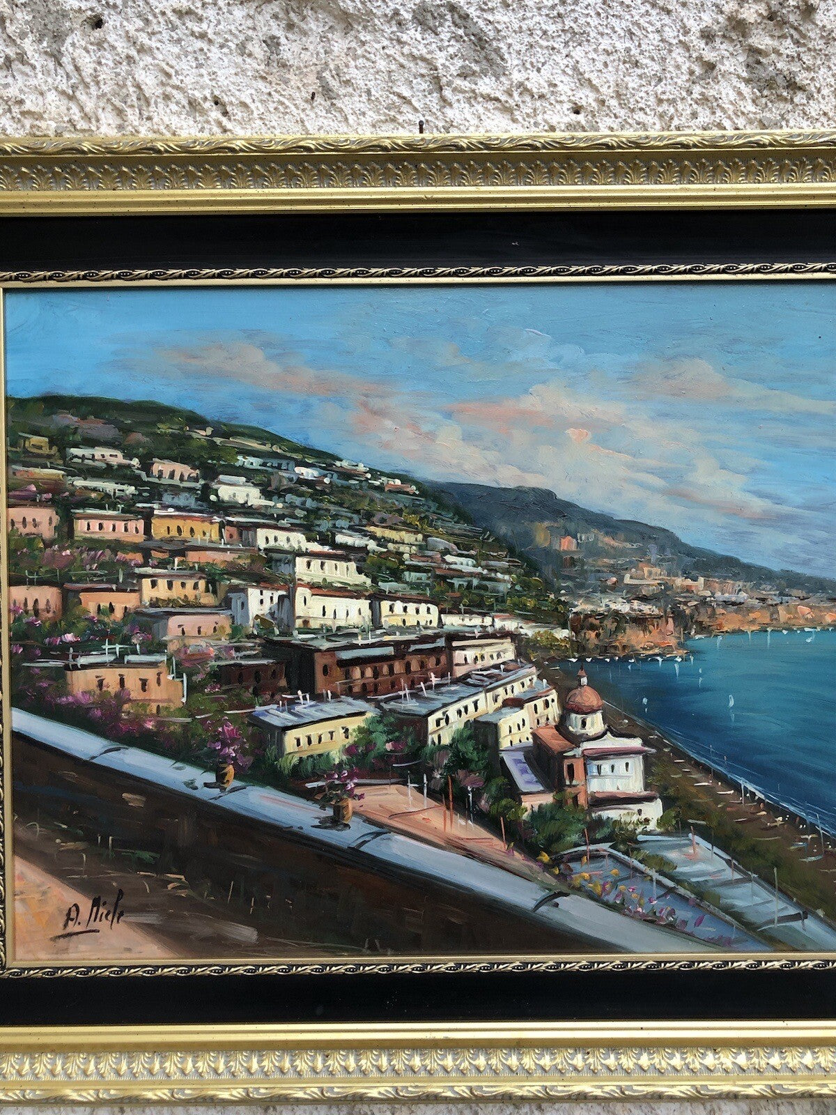 Quadro vintage -Costiera- dipinto a olio