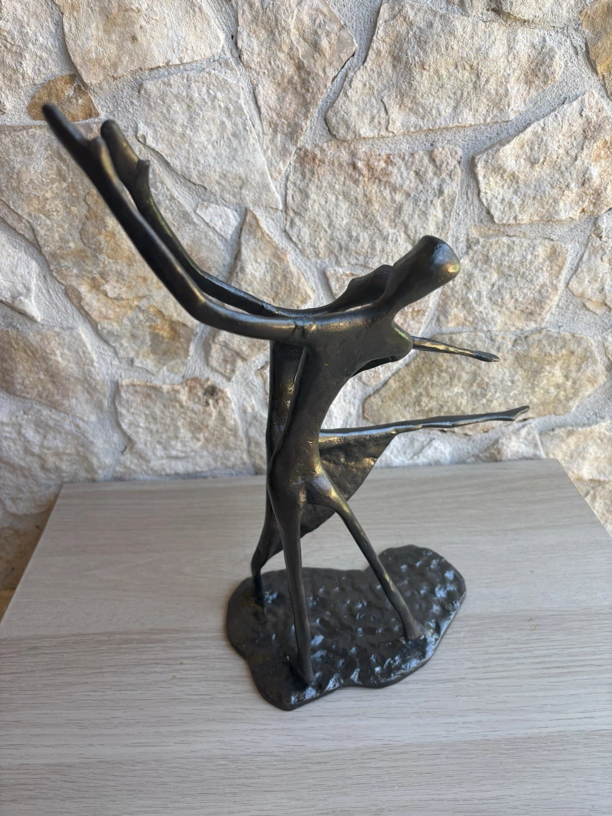 Scultura Vintage In Metallo -Ballerini-