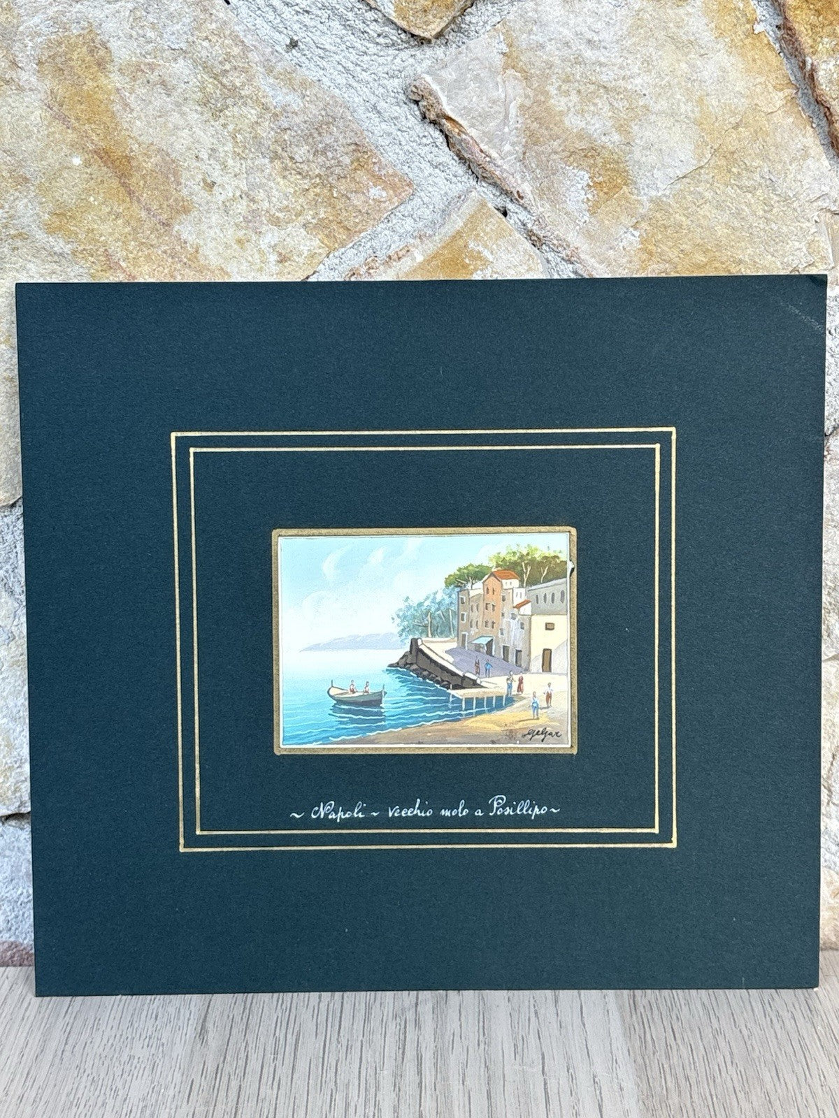 Gouache Vintage Dipinti Su Carta -Vedute Di Napoli-