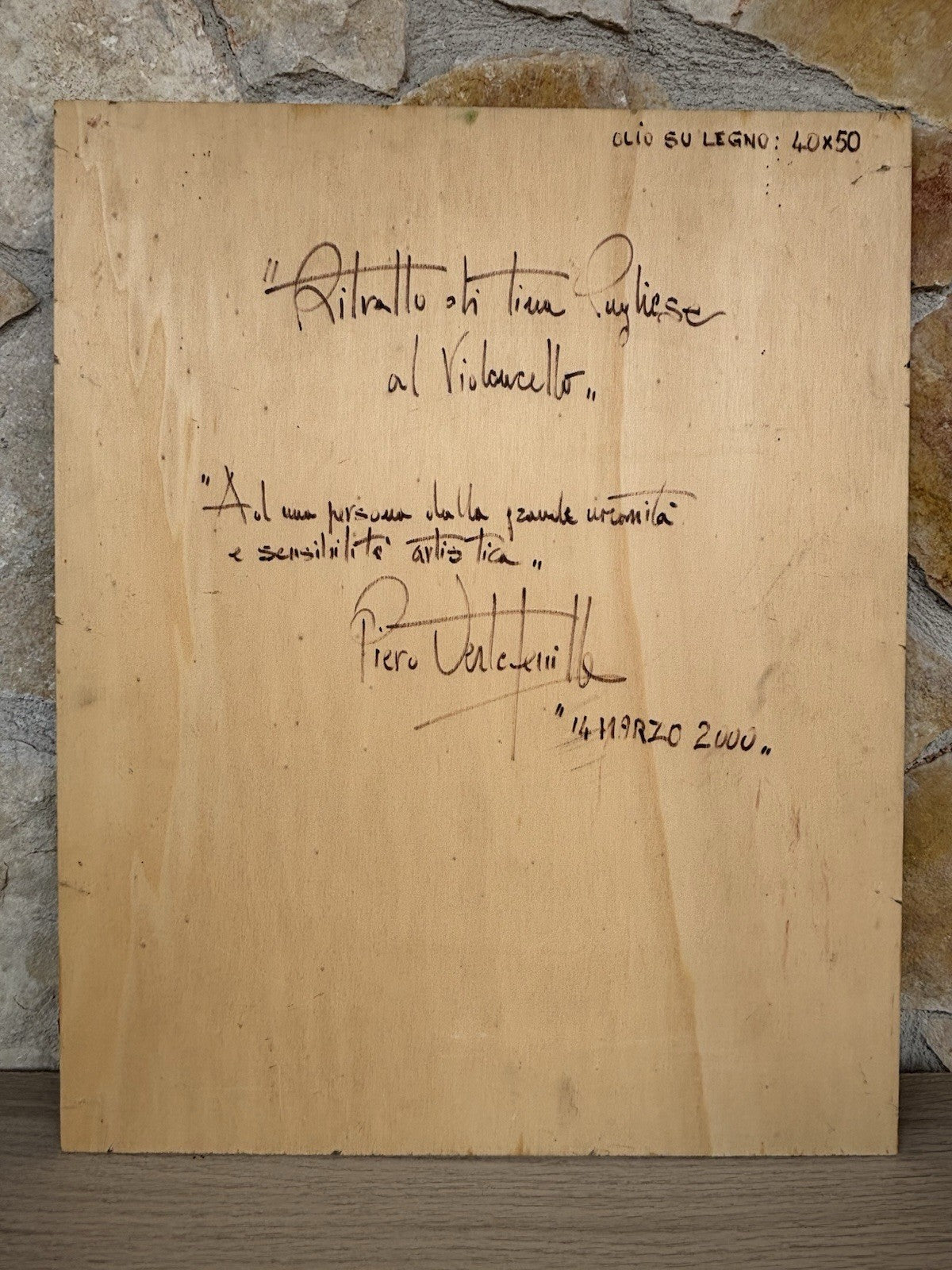 Quadro -Musicista- dipinto a olio su tavoletta