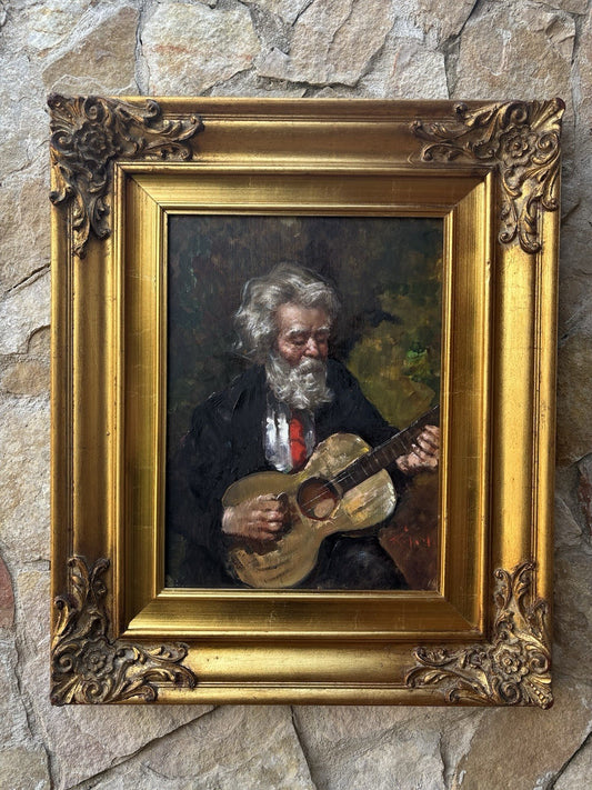 Quadro -Chitarrista- Franco Rispoli- dipinto a olio