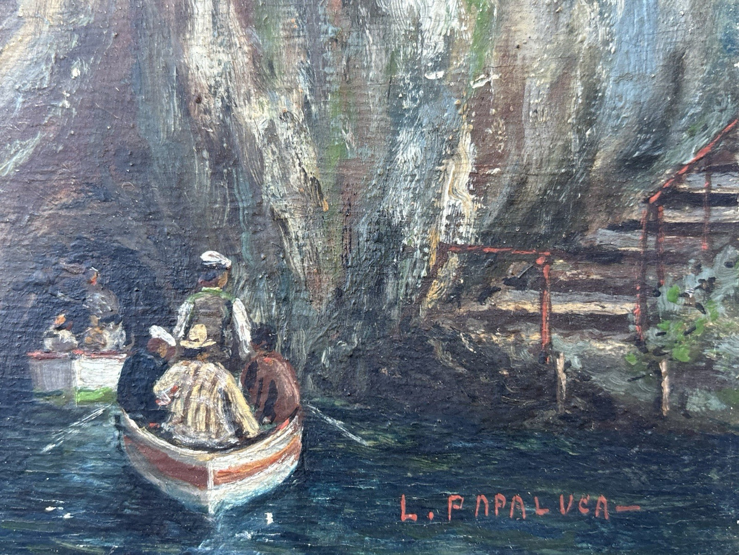 Coppia quadri miniature -Marine- Luca Papaluca- dipinti a olio su tavoletta