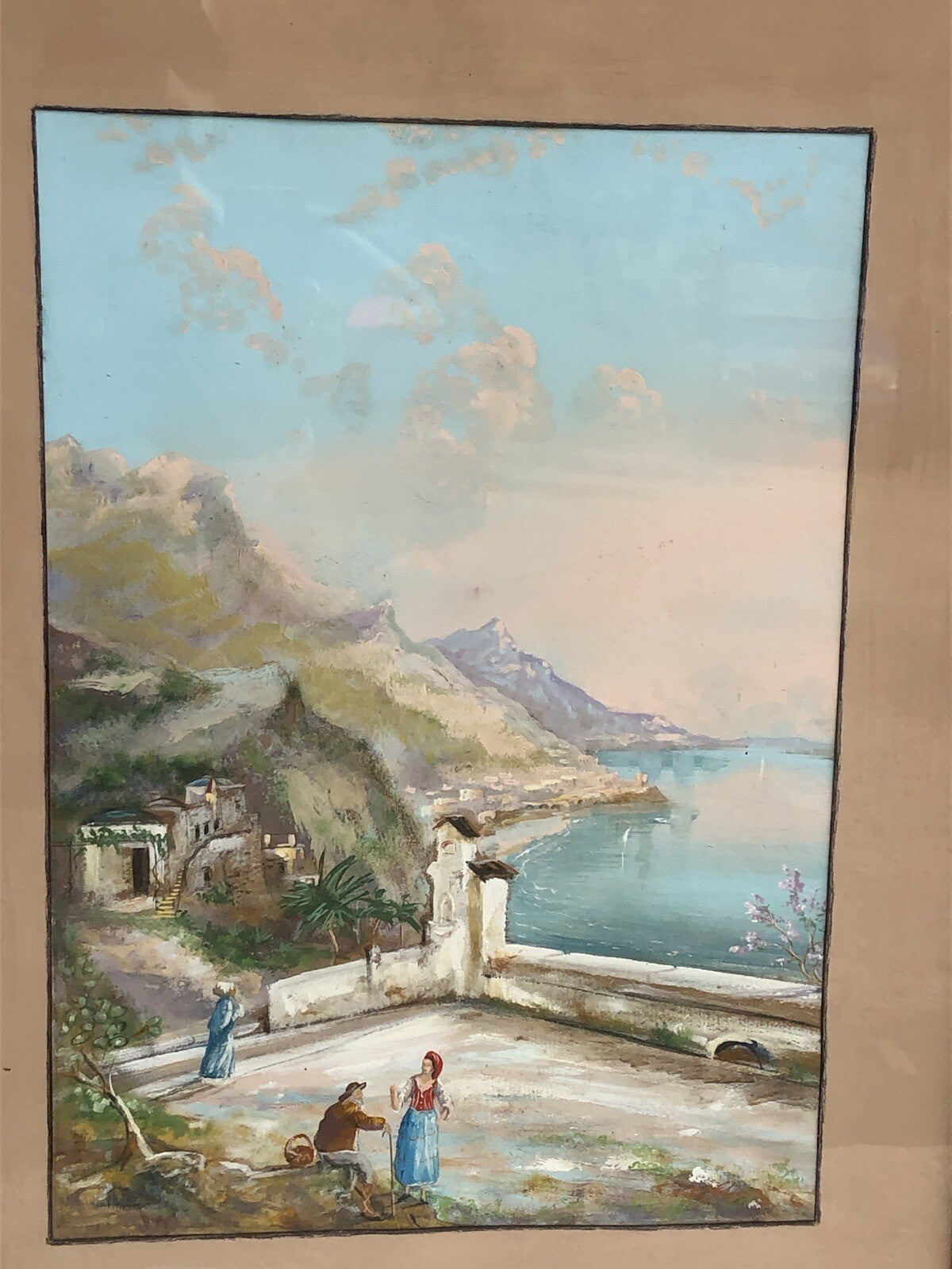 Quadro vintage -Gouache- tecnica mista su carta