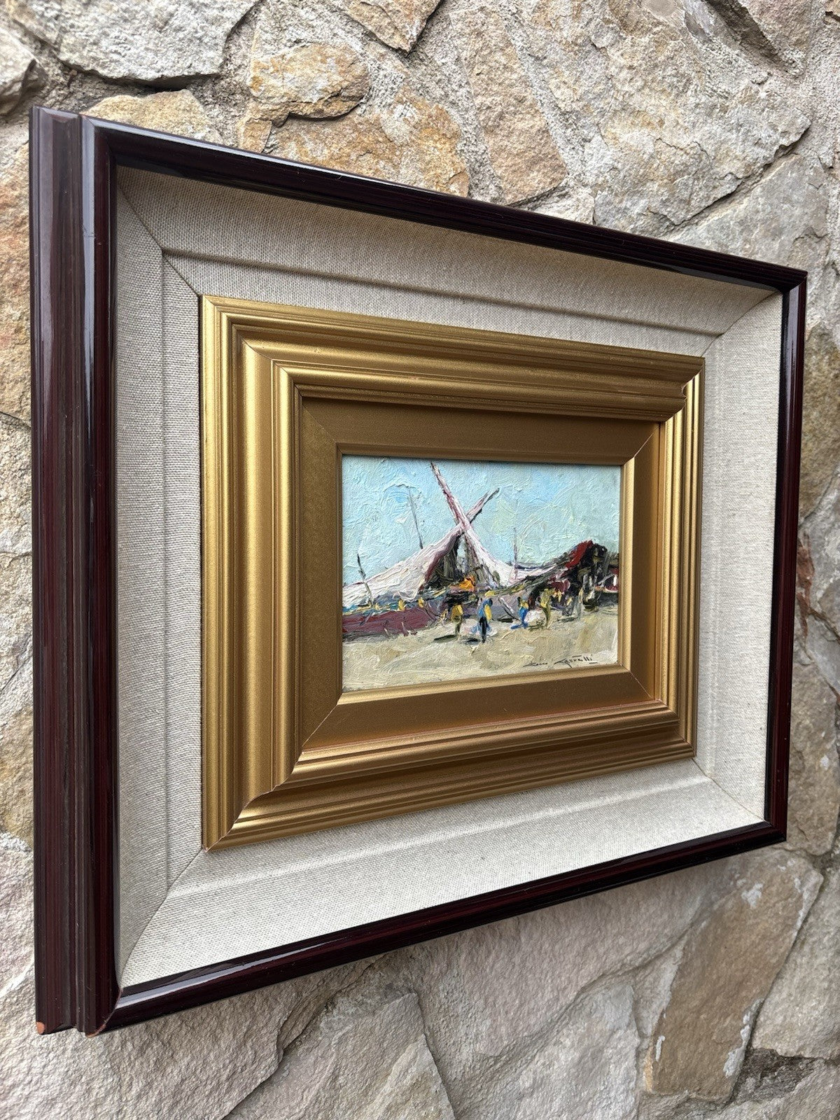 Quadro -Barche A Riposo- Rocco Carvelli- dipinto a olio