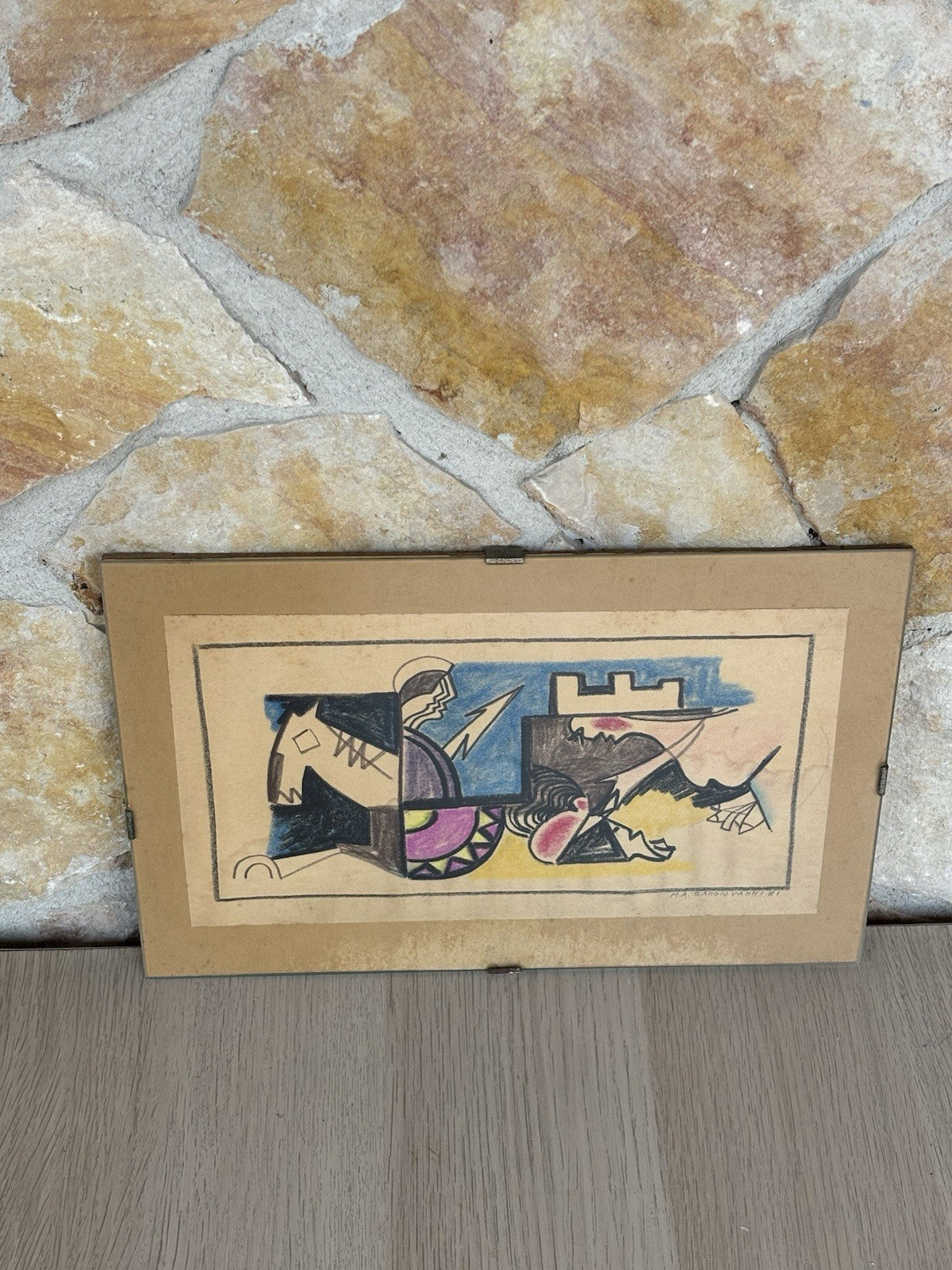 Quadro -Astratto- Mario Sangiovanni disegno su carta