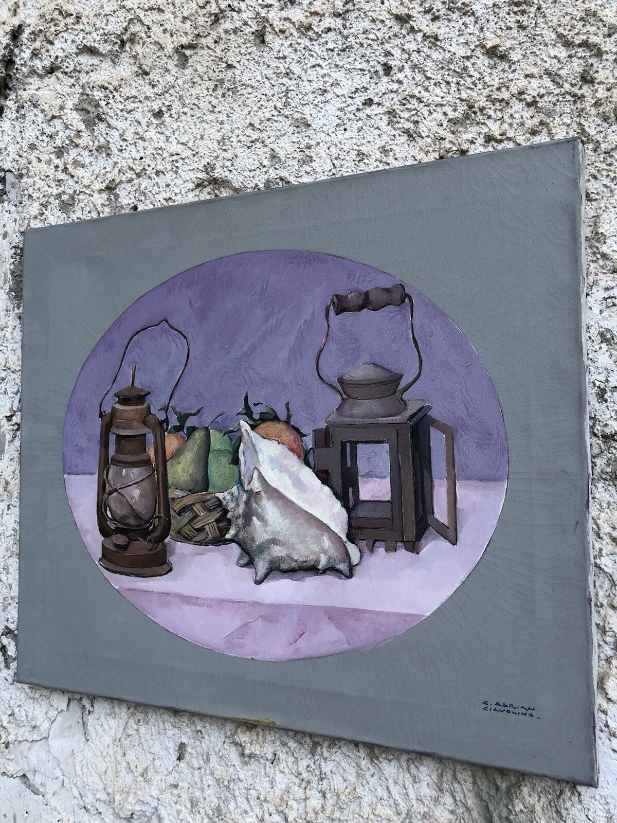 Quadro vintage -Natura Morta- dipinto a olio su tela