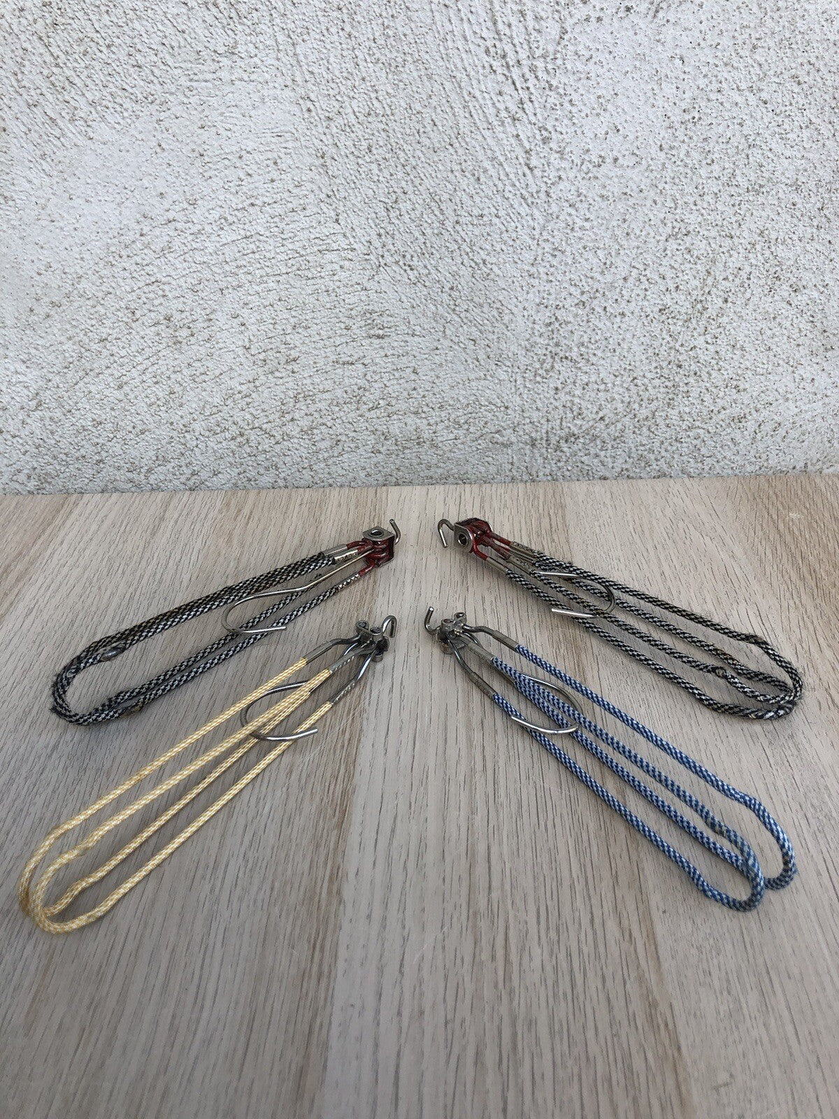 Grucce Vintage Stampelle In Metallo E Tessuto Pieghevoli Da Viaggio
