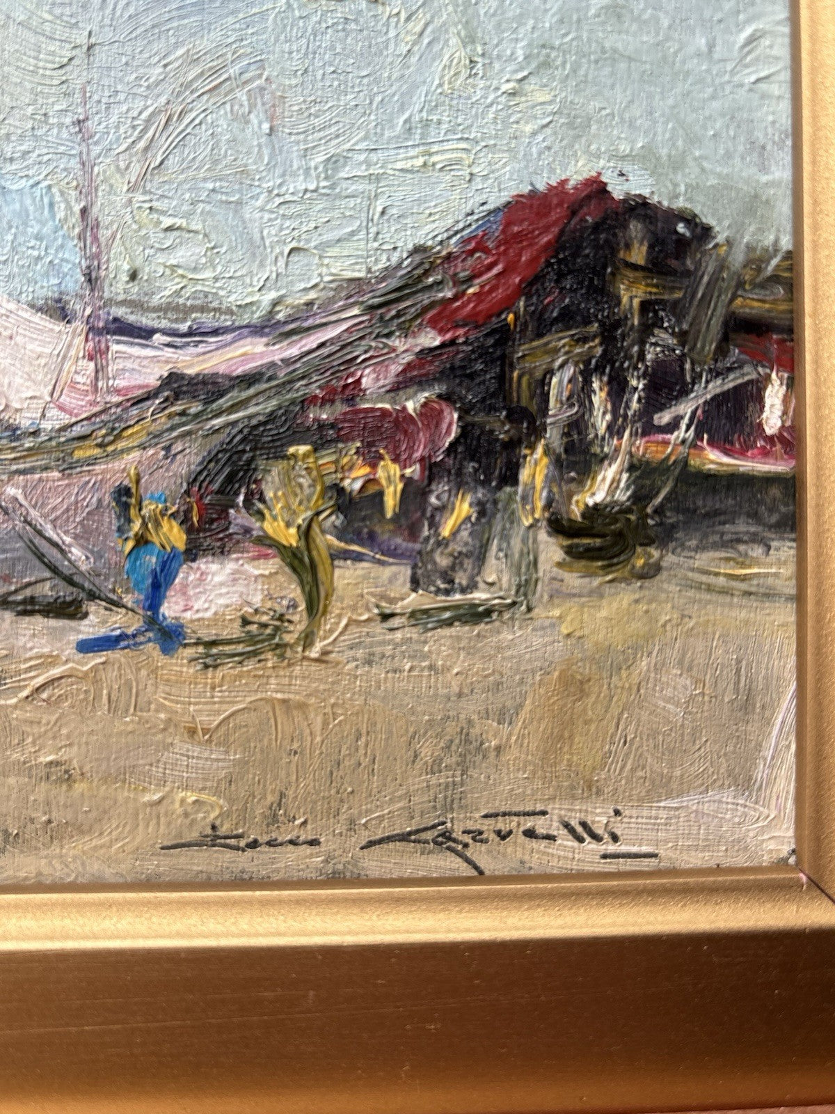 Quadro -Barche A Riposo- Rocco Carvelli- dipinto a olio