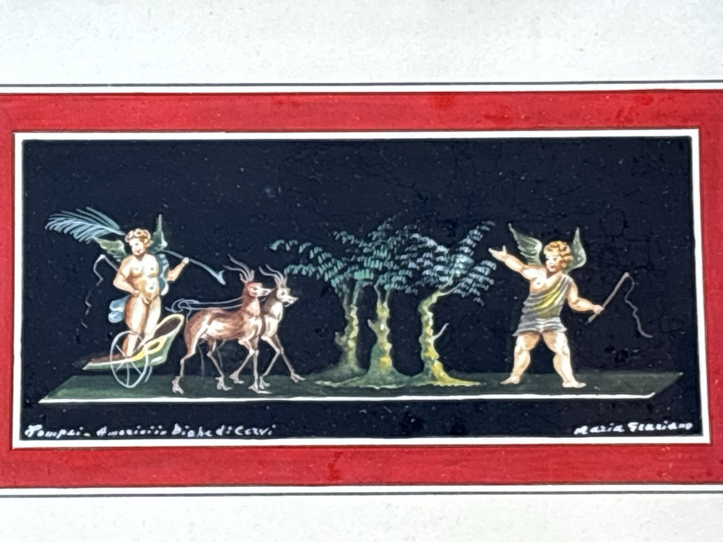 Coppia Di Quadri Vintage- Amorini- Gouache Dipinti A Mano