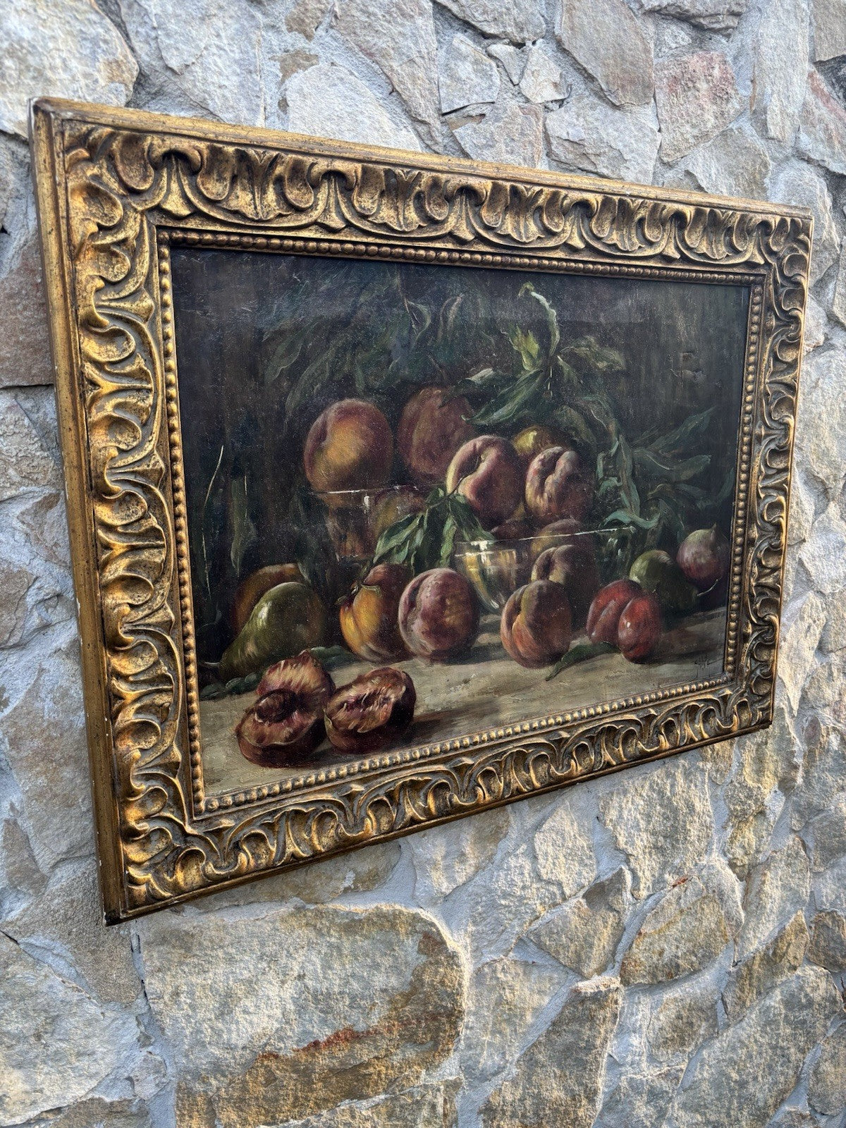 Quadro antico -Natura Morta- Giuseppe Uva dipinto a olio su tela