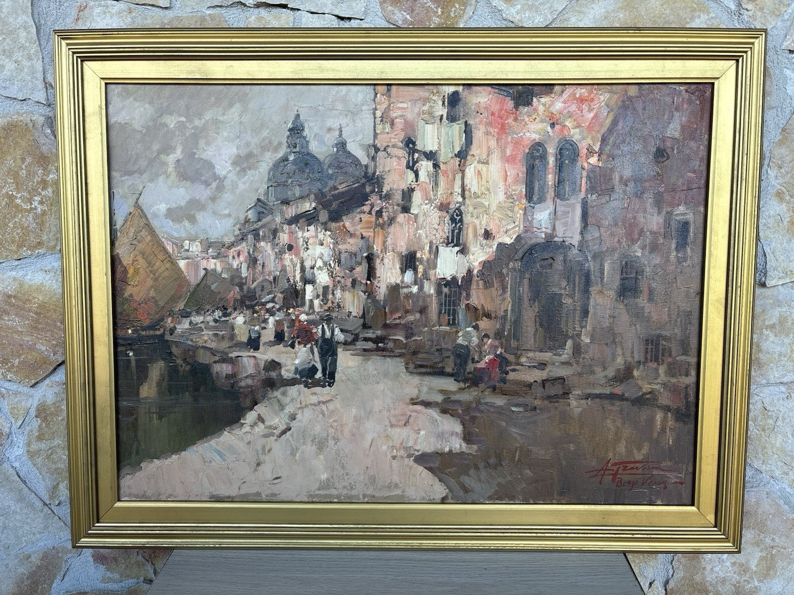 Quadro -Borgo Veneziano- Antonio Gravina- dipinto a olio su tela