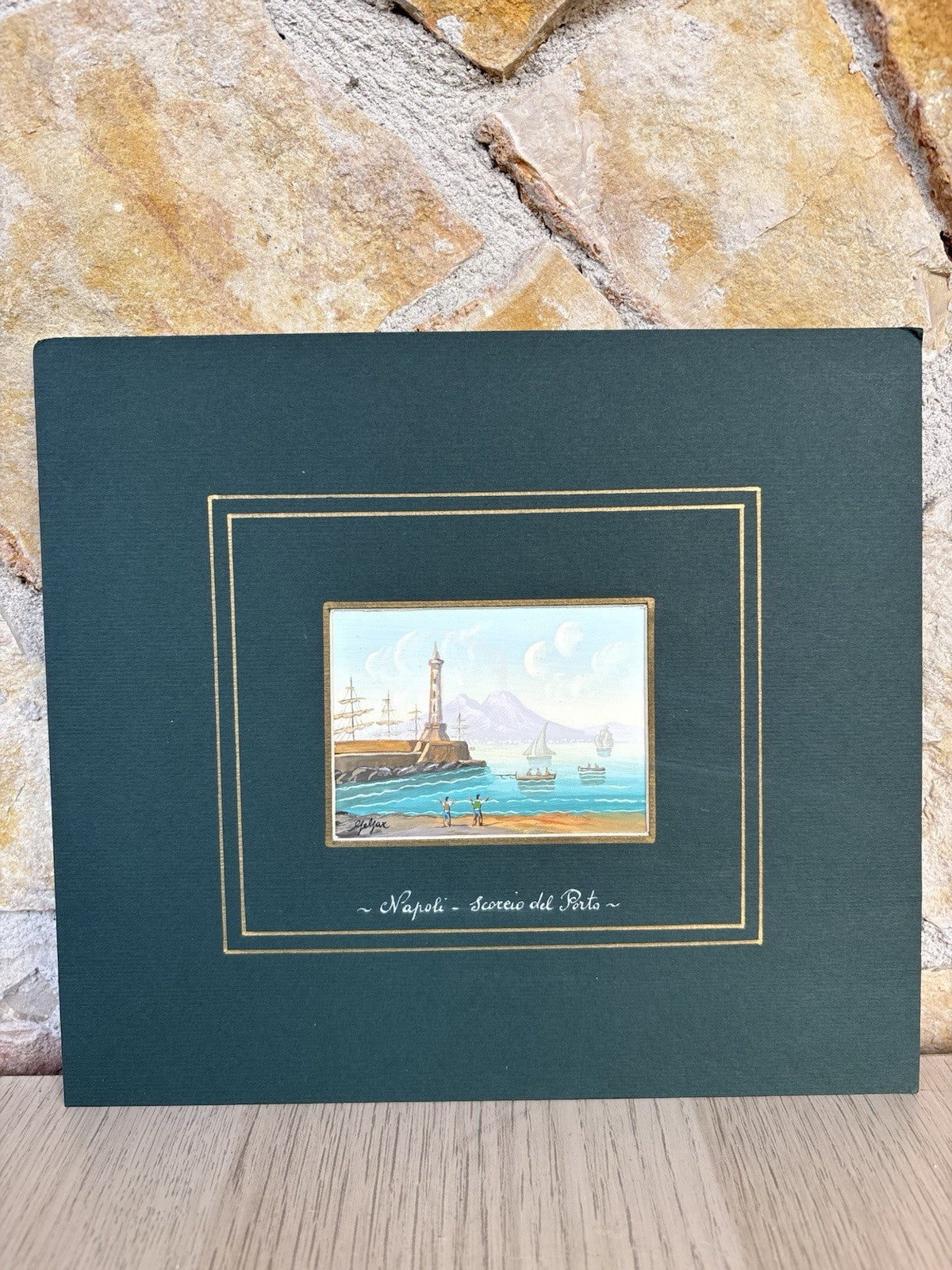 Gouache Vintage Dipinti Su Carta -Vedute Di Napoli-