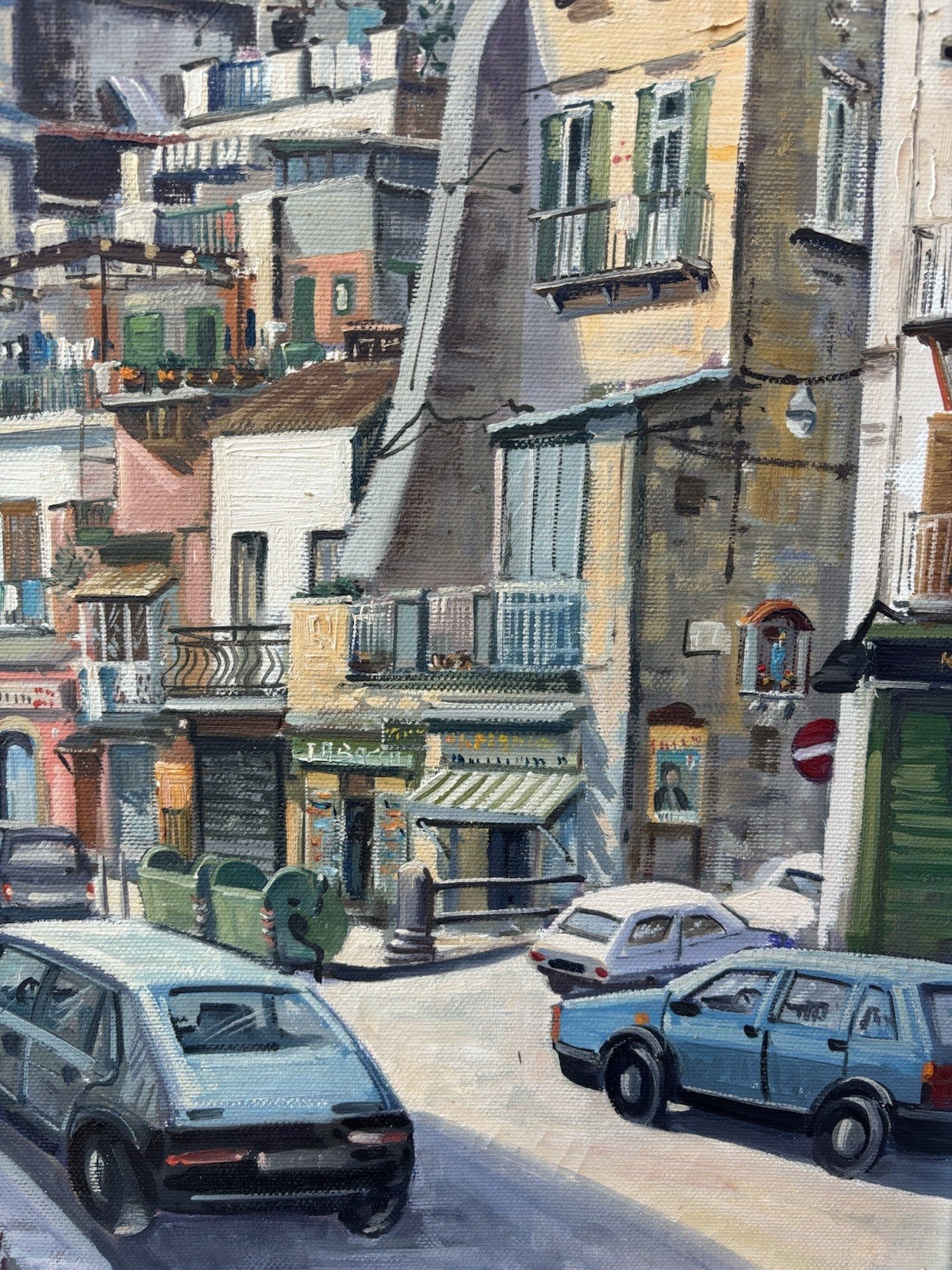 Quadro -Napoli, Montesanto- dipinto a olio su tela